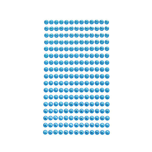 Rhinestone Gems Sticker Strips, Aqua, 1/4-Inch, 17-Count