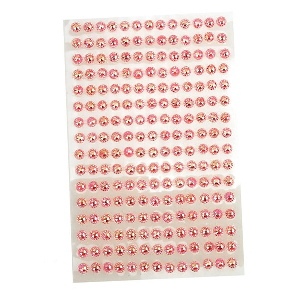 Self-Adhesive Flower Rhinestone Stickers, 3mm, 12-count, Fuchsia