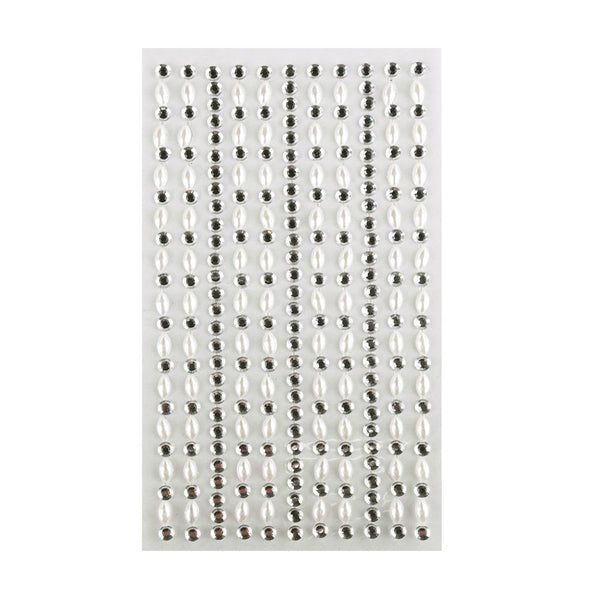 Self Adhesive Rhinestone Pearl Stickers, Medley, 11-count