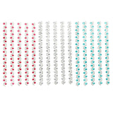 Self Adhesive Rhinestone Stickers, Wave, 5-Count