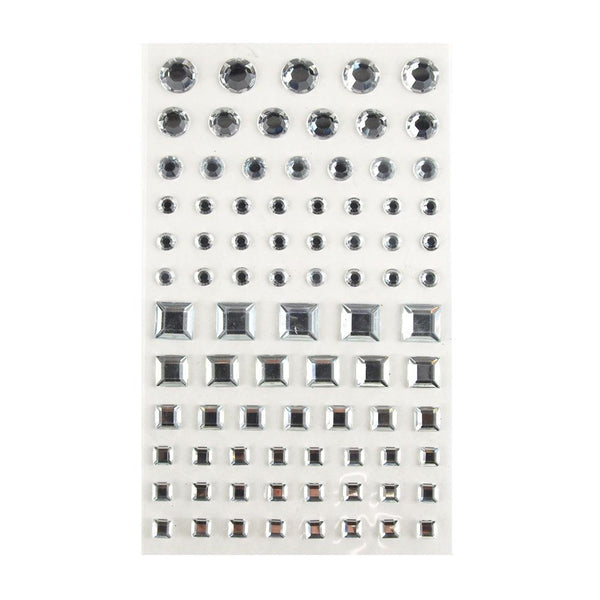 Self Adhesive Rhinestone Stickers, Assorted Circle/Emerald, 84-count