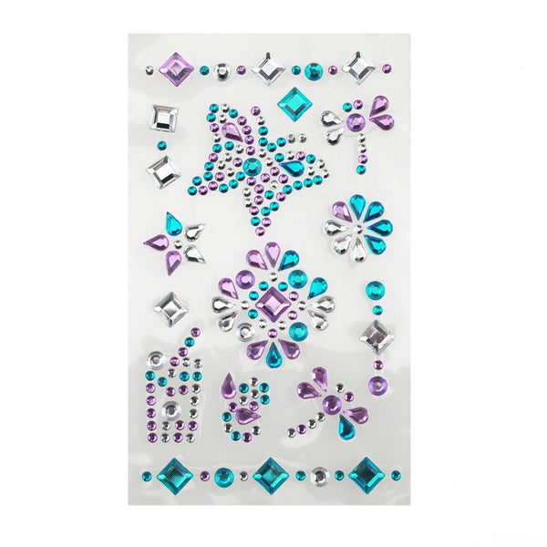 Self-Adhesive Rhinestone Stickers, Butterfly, 14-count, Shades of Blue
