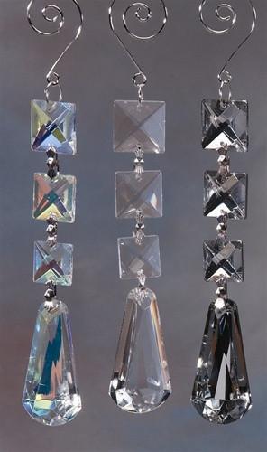 Acrylic Chandelier Crystals, Raindrop Link, 7-Inch, Silver