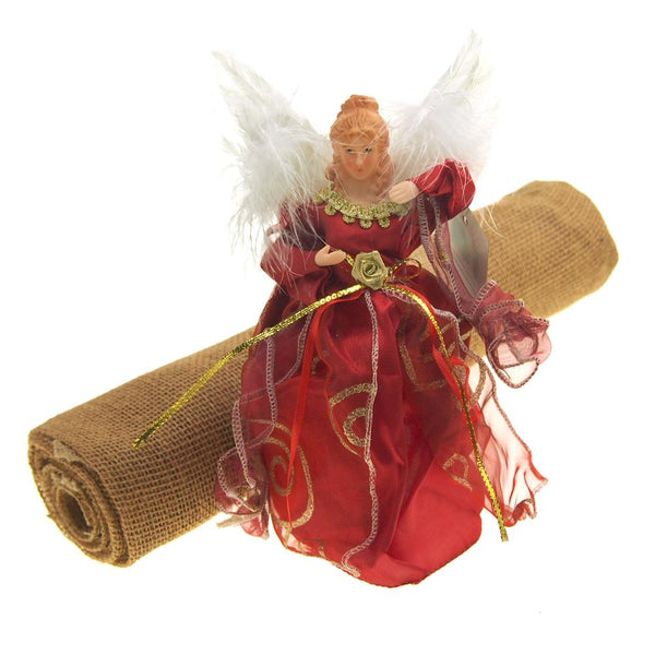 Christmas Tree Skirt Bundle with Angel Tree Topper, Red, 2-Piece Set