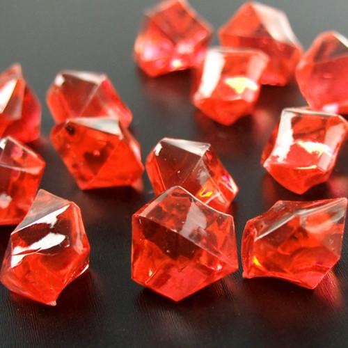 Acrylic Crystal Ice Rocks Table Scatter, 1-inch, 150-Piece, Red