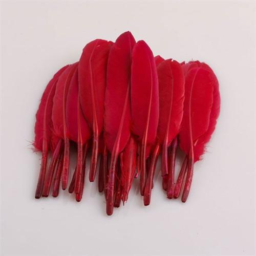 Duck Feather Decorative, 6-inch, 50-Piece, Red