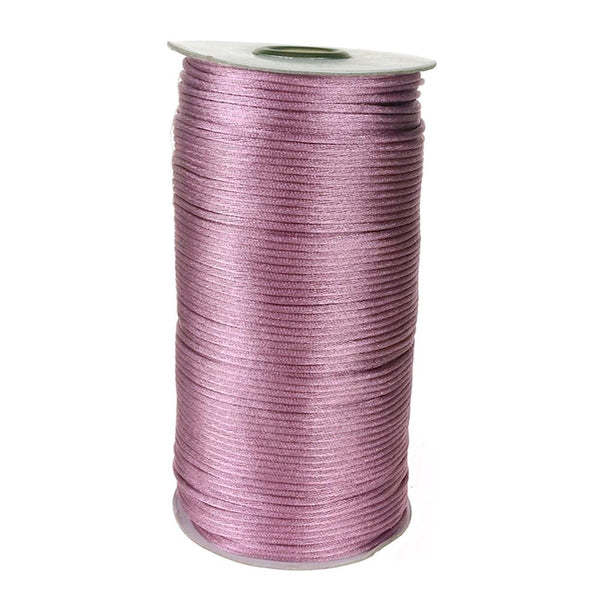 Satin Rattail Cord Chinese Knot, 1/16-Inch, 200 Yards, Rosy Mauve