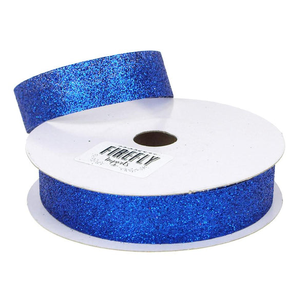 Glitter Ribbon Christmas Gift-wrapping, 7/8-Inch, 25 Yards, Royal Blue