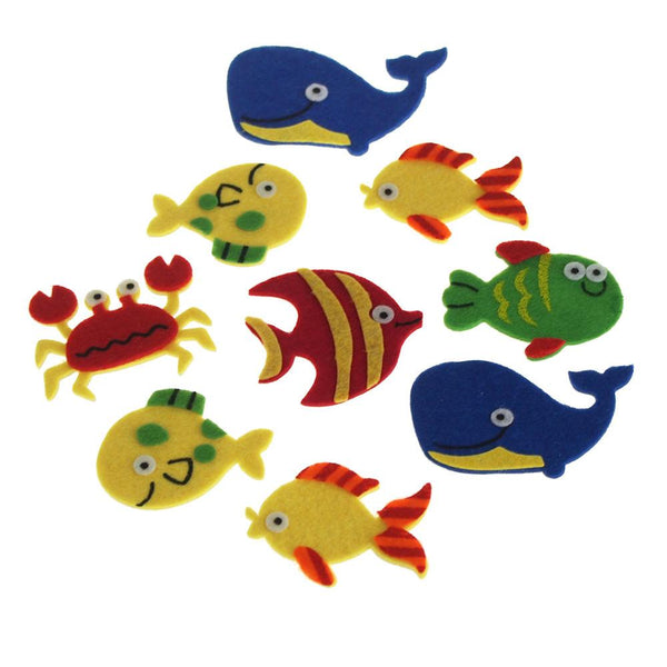Self-Adhesive Sea Creatures Felt Die Cuts, 2-Inch, 7-Count
