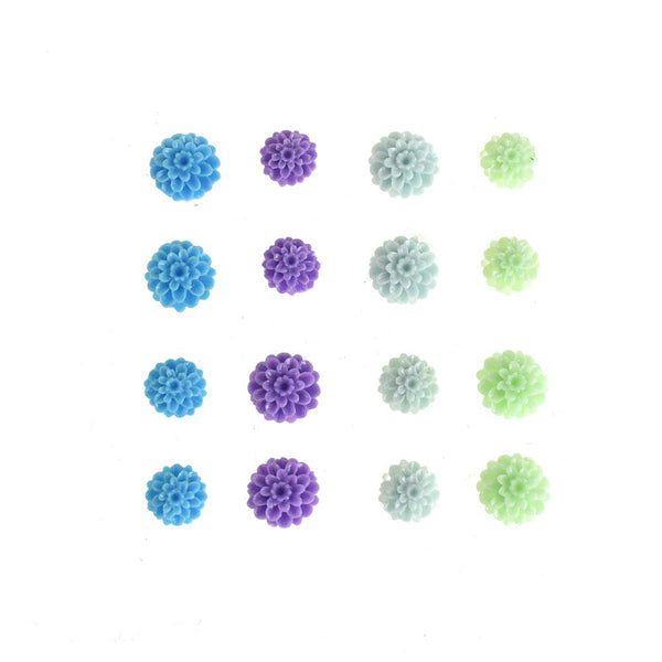 3D Resin Floral Accents Dahlia Self-Adhesive, Flair, 16-Piece