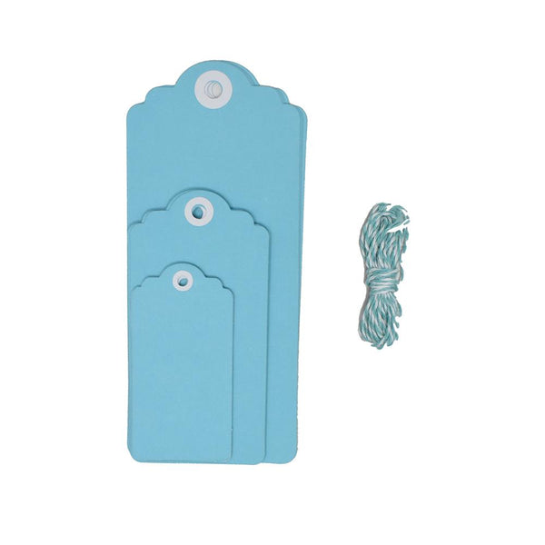 Cardstock Tag Medley Set, 12-Piece, Light Blue