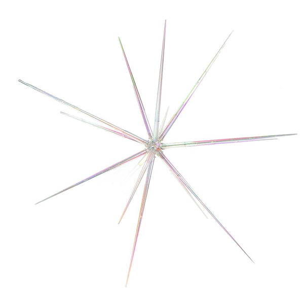 Hanging 14-Point Starburst Party Ornament, Iridescent, 18-Inch