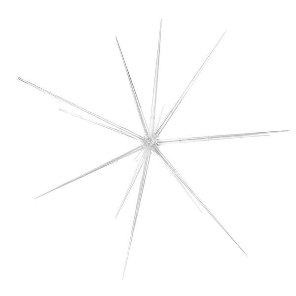 Hanging 14-Point Starburst Party Ornament, Clear, 18-Inch
