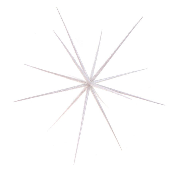 Hanging 14-Point Starburst Party Ornament, White, 18-Inch