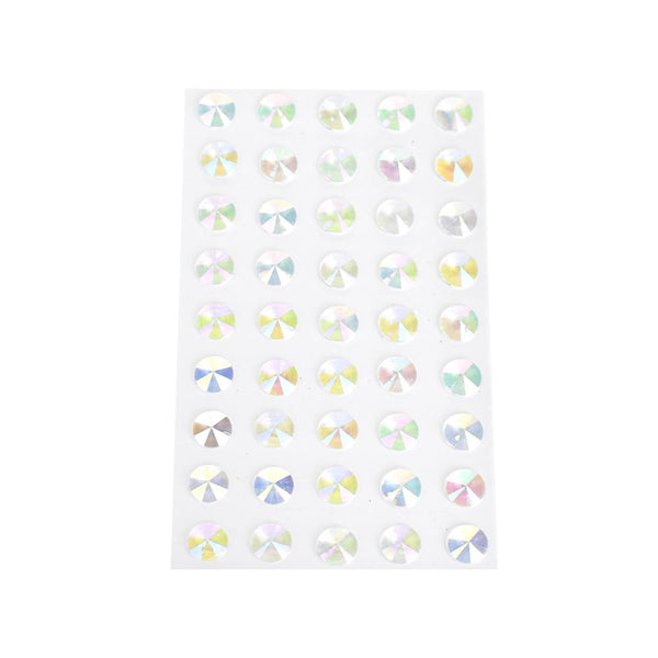 Round Clear Iridescent Gem Stone Stickers, 45-Count