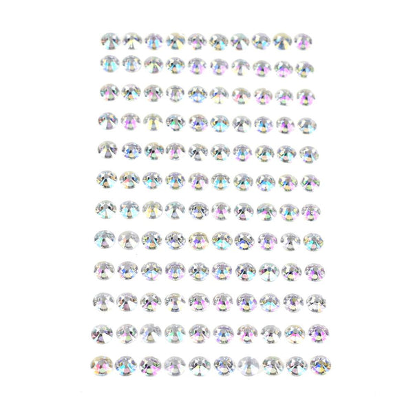 Round Metallic Iridescent Stone Stickers, 120-Count