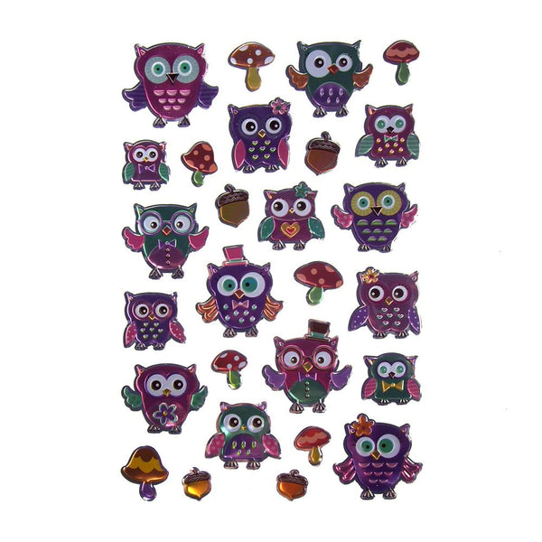Life's A Hoot Owls Puffy Foil Fun Stickers, 27-Count