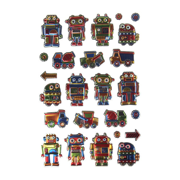 Toys For Boys Puffy Foil Fun Stickers, 25-Count