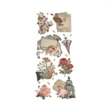 Vintage Glitter Roses Embossed Stickers, 4-Sheet