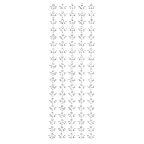 Pearl Floral Jewel Border Stickers, Crystal, 5-Count