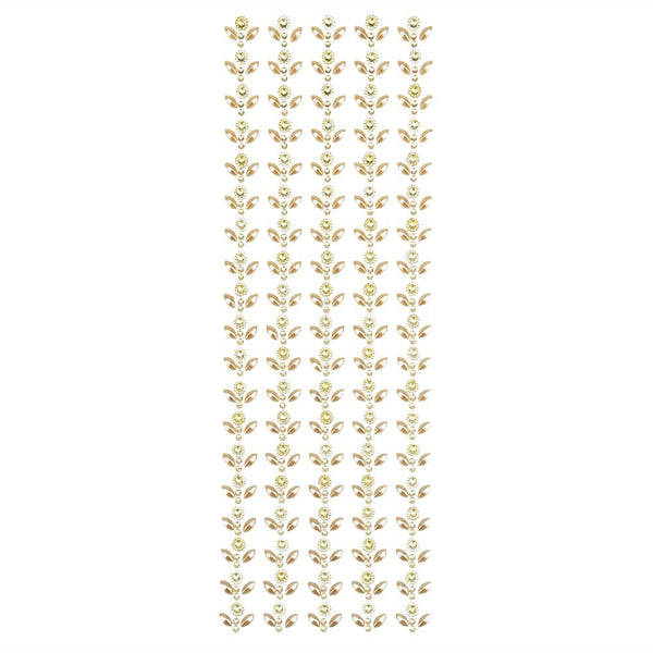Pearl Floral Jewel Border Stickers, Gold, 5-Count