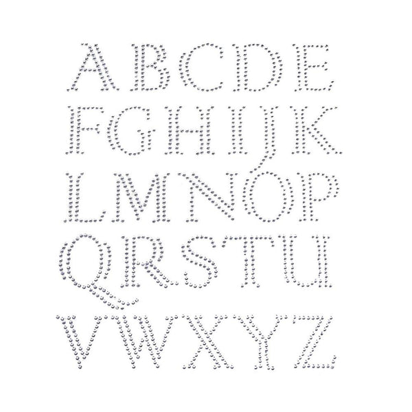 Elegant Alphabet Letter Rhinestone Stickers, Silver, 1-Inch, 26-Count