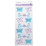 Floral Butterfly Gem Art Craft 3D Stickers, 11-Piece