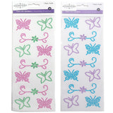 Floral Butterfly Gem Art Craft 3D Stickers, 11-Piece