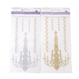 Chandelier Gem Art Pearl Craft 3D Stickers, 5-Piece