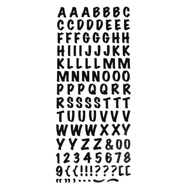 Alphabet Letters Caps Fancy Foil Stickers, Black, 3/4-Inch, 107-Count