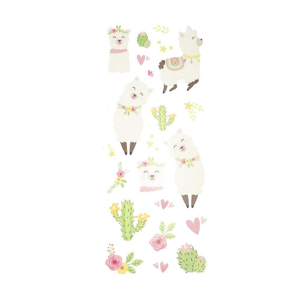 Llama Clear Photo Safe Stickers, 22-Piece