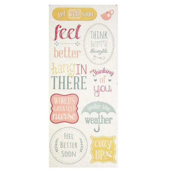 Get Well Soon Clear Photo Safe Stickers, 10-Count