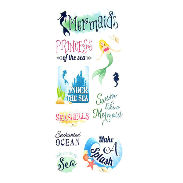 Princess of the Sea Clear Photo Safe Paper Stickers, 11-Count