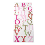 Felt Caps Patterned Roman Letter Stickers, 26-Count