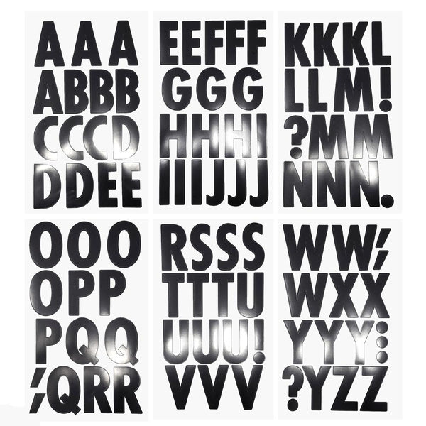 Big Font Alphabet Letter Stickers, Caps, 3-Inch, 82-Count, Black