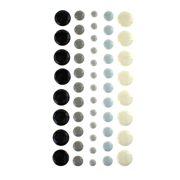 Adhesive Enamel Dot Stickers, 51-Piece, Classic