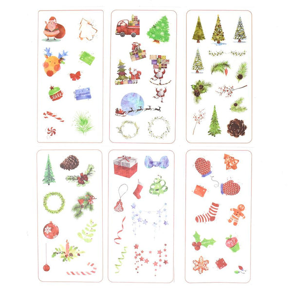 Holiday Decorations and Presents Christmas Stickers, 6-Sheets