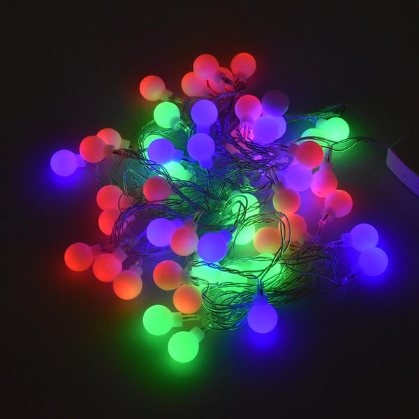 Christmas String Fairy Light Bulbs, 50 LED, 16 Feet, Multi-Color