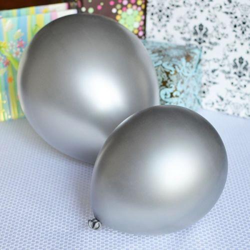 Latex Balloons Party Supplies, 12-Inch, 12-Piece, Silver