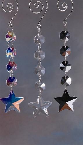 Acrylic Chandelier Crystals, Star Link, 6-Inch, Silver