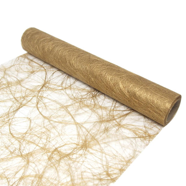 Soft Pliable Fiberweb Sisal Mesh Wrap, 12-Inch, 5-Yard, Metallic Gold