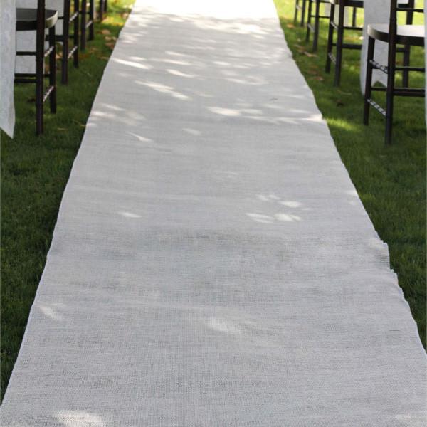 Burlap Aisle Runner Beach Garden Wedding, 36-Inch x 100-Feet, Ivory