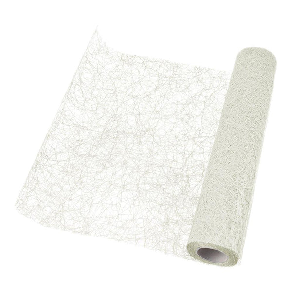 Rustic Faux Sisal Web Ribbon, Off-White, 14-Inch, 10-Yard