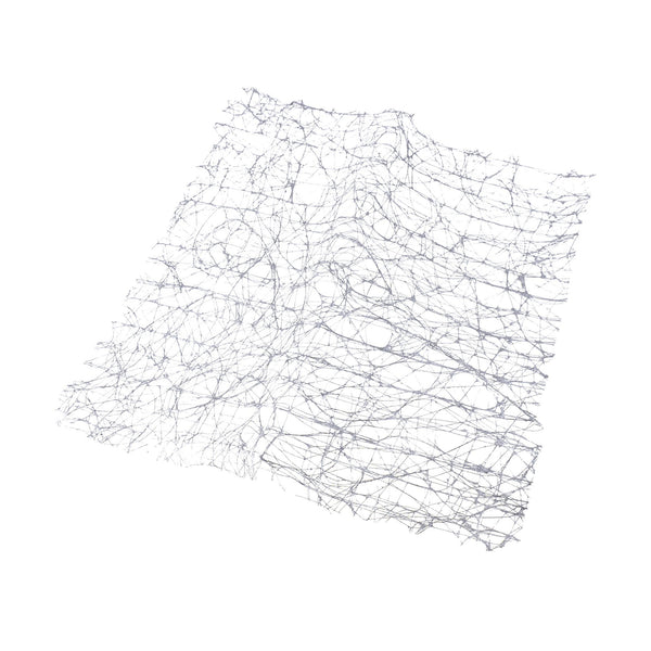 Rustic Faux Sisal Square, Metallic Silver, 16-Inch