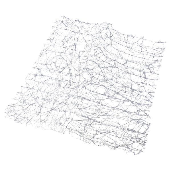 Rustic Faux Sisal Square, Metallic Silver, 20-Inch