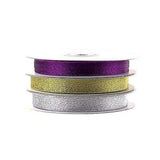Metallic Taffeta Christmas Ribbon, 3/8-inch, 25-yard
