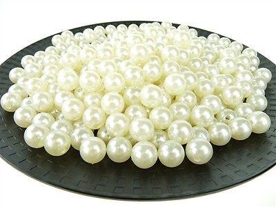 Plastic Pearl Beads Vase Filler, 18mm, 150-Piece, Ivory