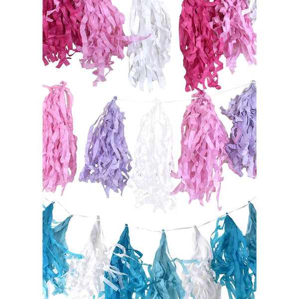 Tissue Tassel Garland, 10-Inch, 15-Feet