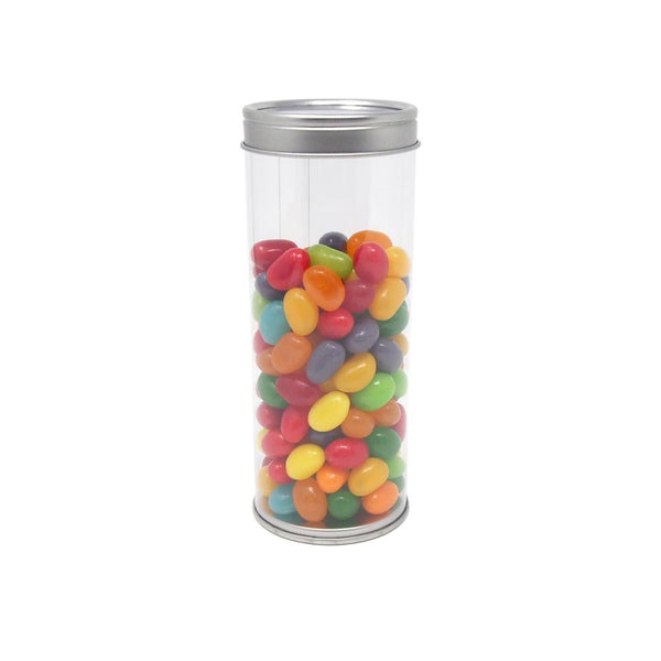 Party Favor Cylinder with Clear Window Tin Lid, 5-Inch