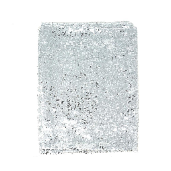 Mesh Sequin Table Runner, 12-Inch x 72-Inch, Silver